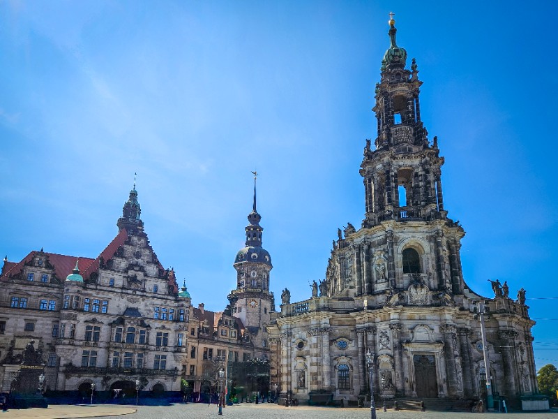 Sint Trinitatis kathedraal op de Schlossplatz van Dresden