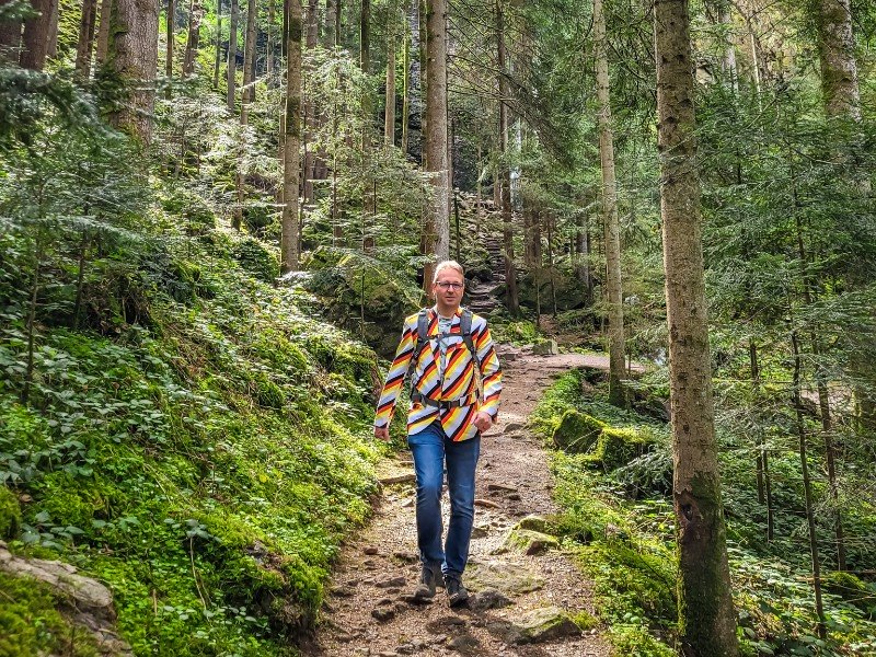Patrick bij een wandelvakantie door het Zwarte Woud in Duitsland
