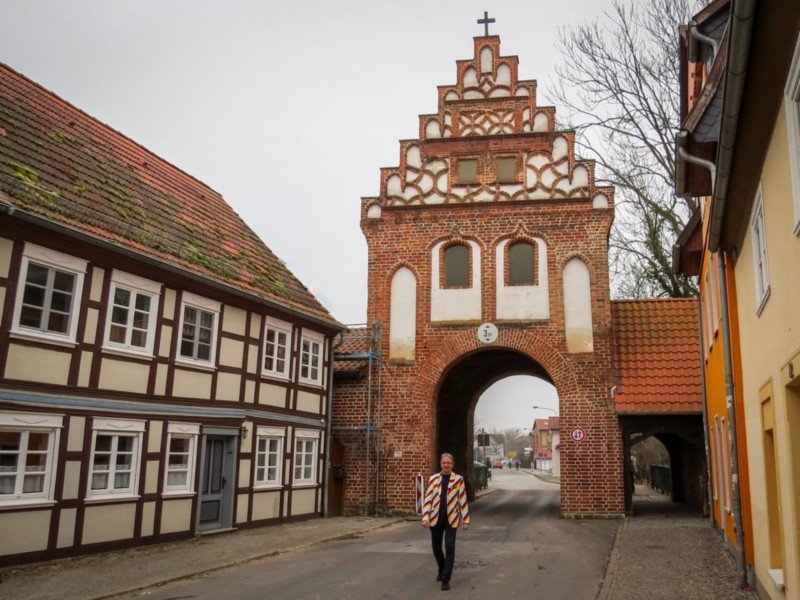 Patrick bij de Steintor in Salzwedel