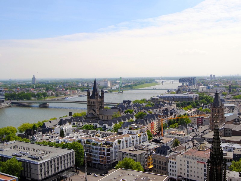 Uitzicht op de Rijn vanaf de Keulse Dom