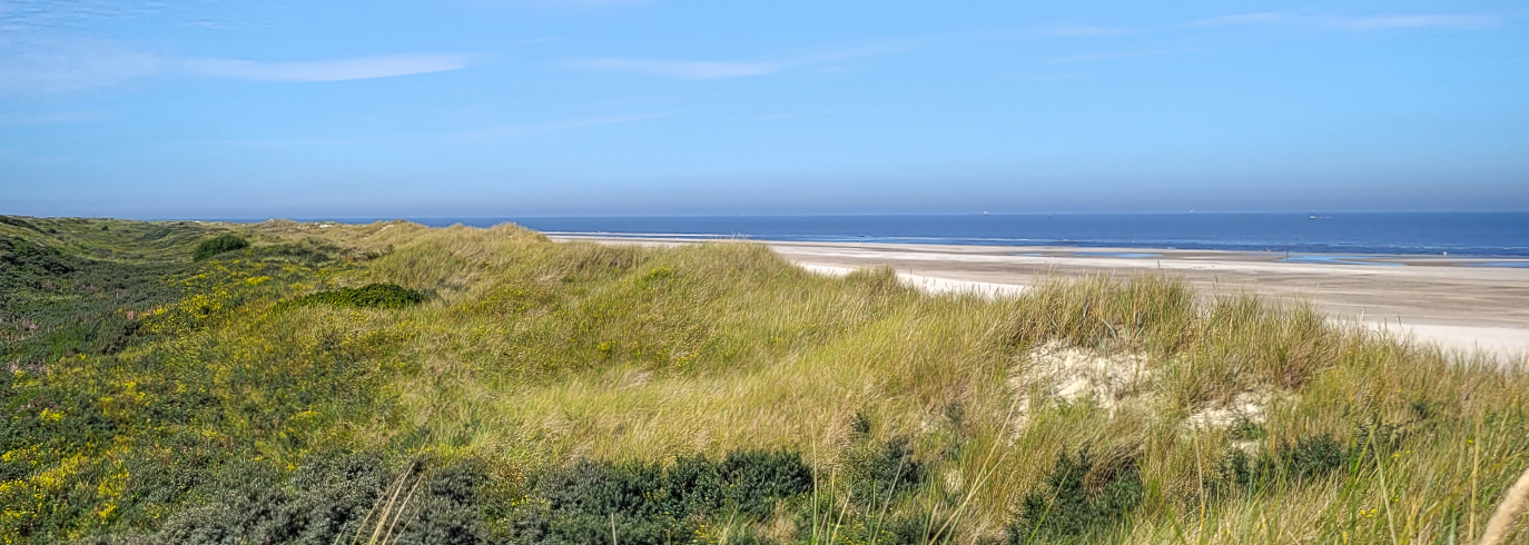 Uitzicht over de Duitse Noordzee vanaf het eiland Wangerooge