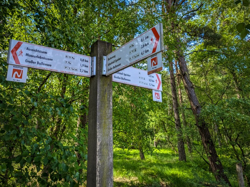Op de Wegwijzers zijn de Nordpfade aangegeven