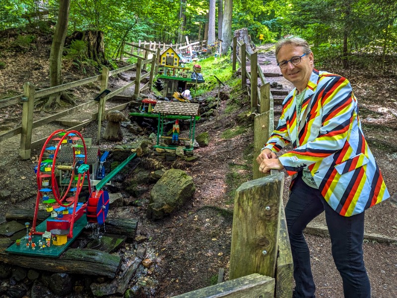 Patrick bij de watermolens van Wennigsen in de Deister