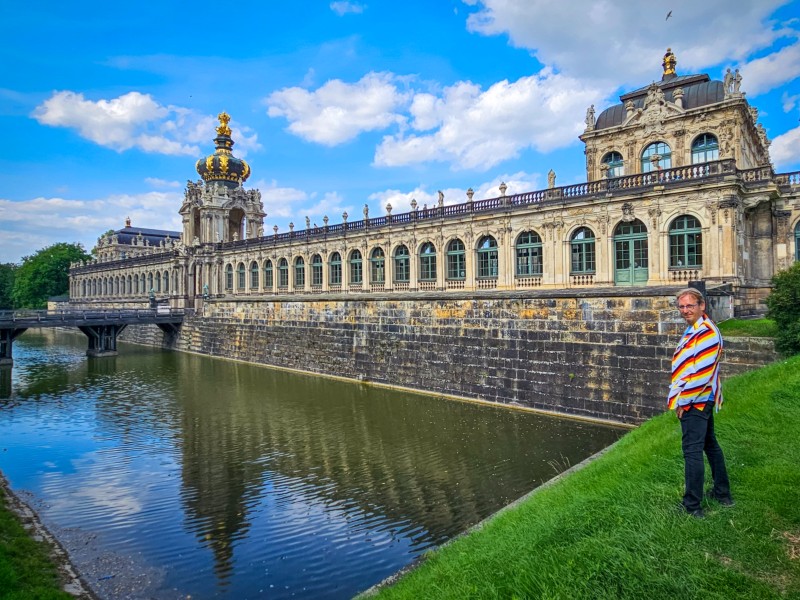 Patrick bij het prachtige Zwinger paleis